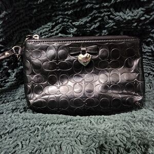 Patent Leather Black Coach Wristlst